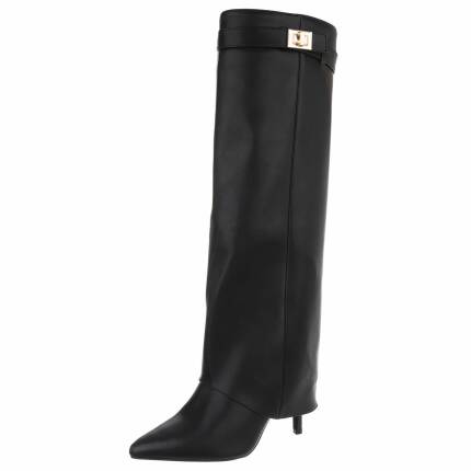 Damen High-Heel Stiefel - blackpu