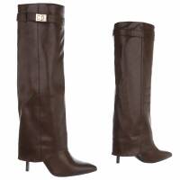 Damen High-Heel Stiefel - brownpu