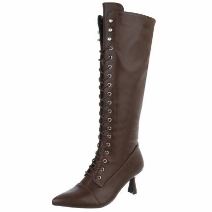 Damen Schnürstiefel - brownpu
