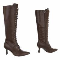 Damen Schnürstiefel - brownpu