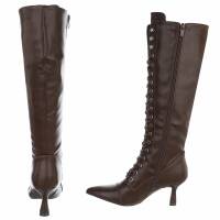 Damen Schnürstiefel - brownpu
