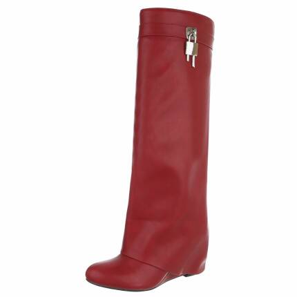 Damen High-Heel Stiefel - red