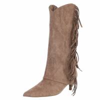 Damen High-Heel Stiefel - khaki