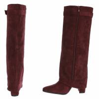 Damen High-Heel Stiefel - winesuede
