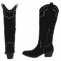 Damen Western- & Bikerboots - blacksuede