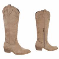 Damen Western- & Bikerboots - khakisuede