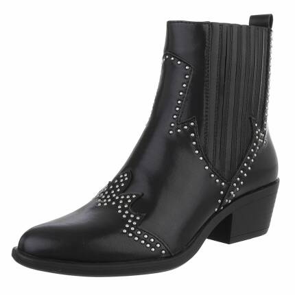 Damen Western- & Bikerboots - blackpu