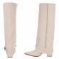 Damen High-Heel Stiefel - beigepu