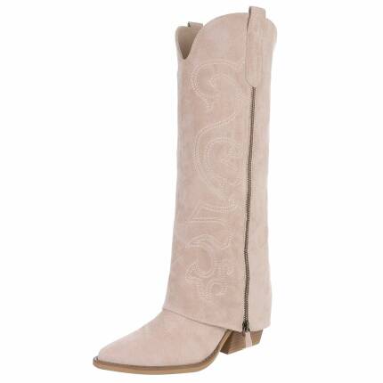 Damen Western- & Bikerboots - beige