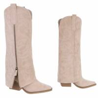 Damen Western- & Bikerboots - beige