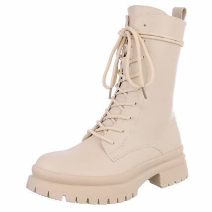 Damen Schnürstiefeletten - beige