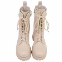 Damen Schnürstiefeletten - beige