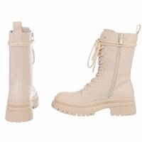 Damen Schnürstiefeletten - beige