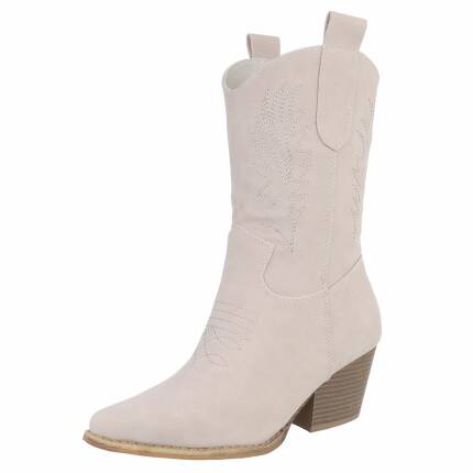 Damen Western- & Bikerboots - beige