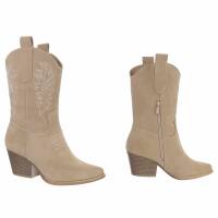 Damen Western- & Bikerboots - khaki