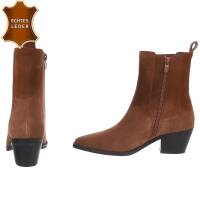 Damen Echtleder Western- & Bikerboots - camel