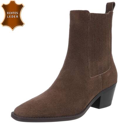 Damen Echtleder Western- & Bikerboots - khaki