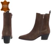 Damen Echtleder Western- & Bikerboots - khaki