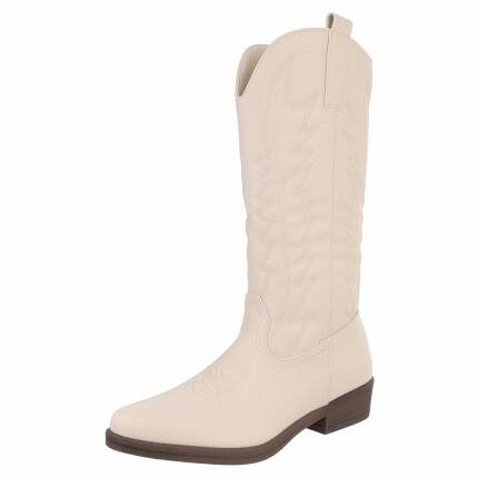 Damen Western- & Bikerboots - beige