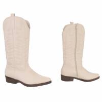 Damen Western- & Bikerboots - beige
