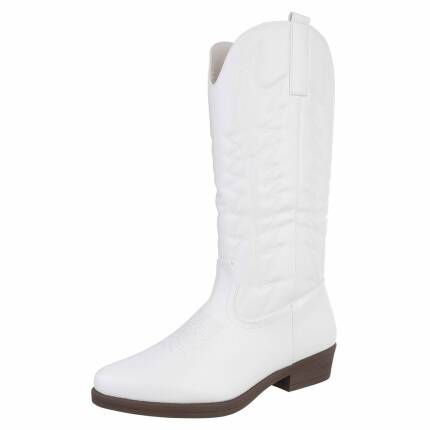 Damen Western- & Bikerboots - white
