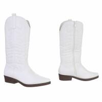 Damen Western- & Bikerboots - white