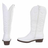 Damen Western- & Bikerboots - white