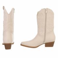 Damen Western- & Bikerboots - beige
