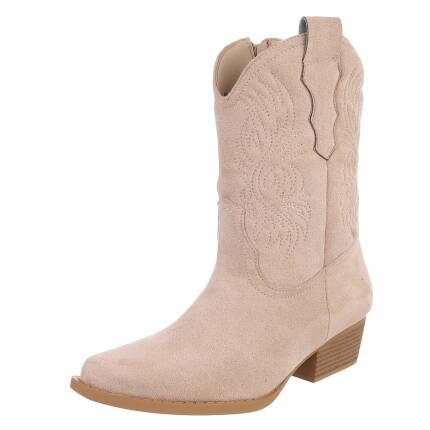 Damen Western- & Bikerboots - beige