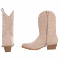 Damen Western- & Bikerboots - beige