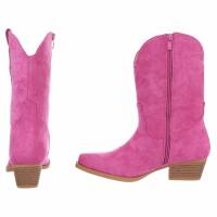 Damen Western- & Bikerboots - fushia