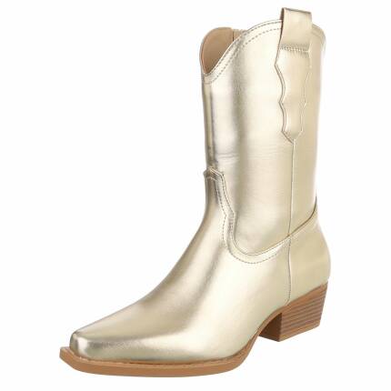 Damen Western- & Bikerboots - gold