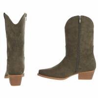 Damen Western- & Bikerboots - green