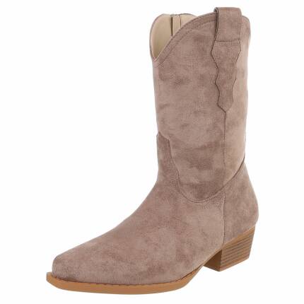 Damen Western- & Bikerboots - taupe
