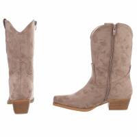 Damen Western- & Bikerboots - taupe