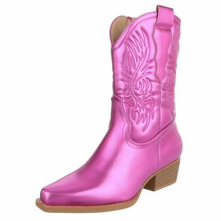 Damen Western- & Bikerboots - fushia