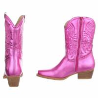 Damen Western- & Bikerboots - fushia