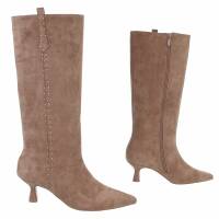 Damen High-Heel Stiefel - khaki
