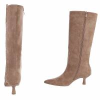 Damen High-Heel Stiefel - khaki