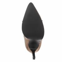 Damen High-Heel Stiefeletten - khaki