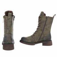 Damen Schnürstiefeletten - dkgreen