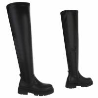 Damen Overknee-Stiefel - black
