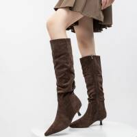 Damen High-Heel Stiefel - brownsuede