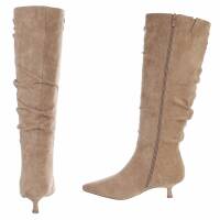 Damen High-Heel Stiefel - khakisuede