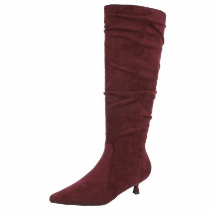 Damen High-Heel Stiefel - winesuede