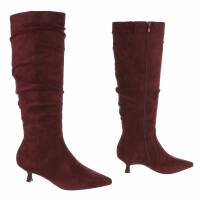 Damen High-Heel Stiefel - winesuede