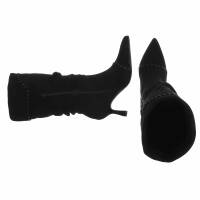 Damen High-Heel Stiefel - blacksuede