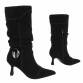 Damen High-Heel Stiefel - blacksuede