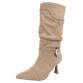 Damen High-Heel Stiefel - khakisuede