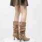 Damen High-Heel Stiefel - khakisuede